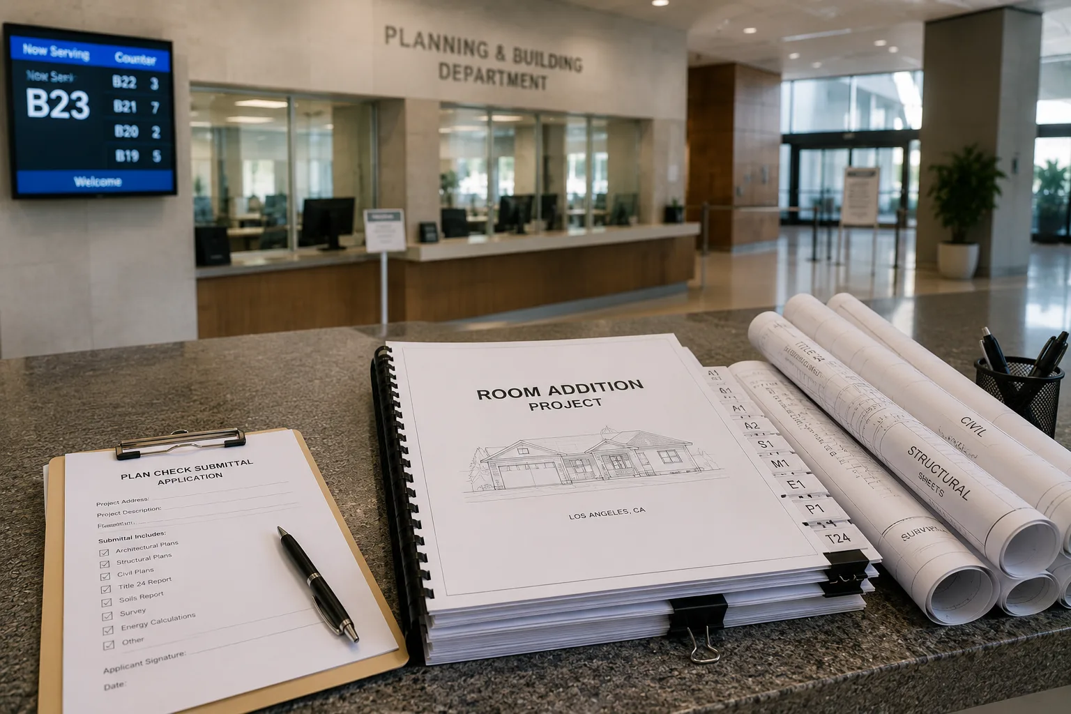 Home addition design and permit plans in Los Angeles