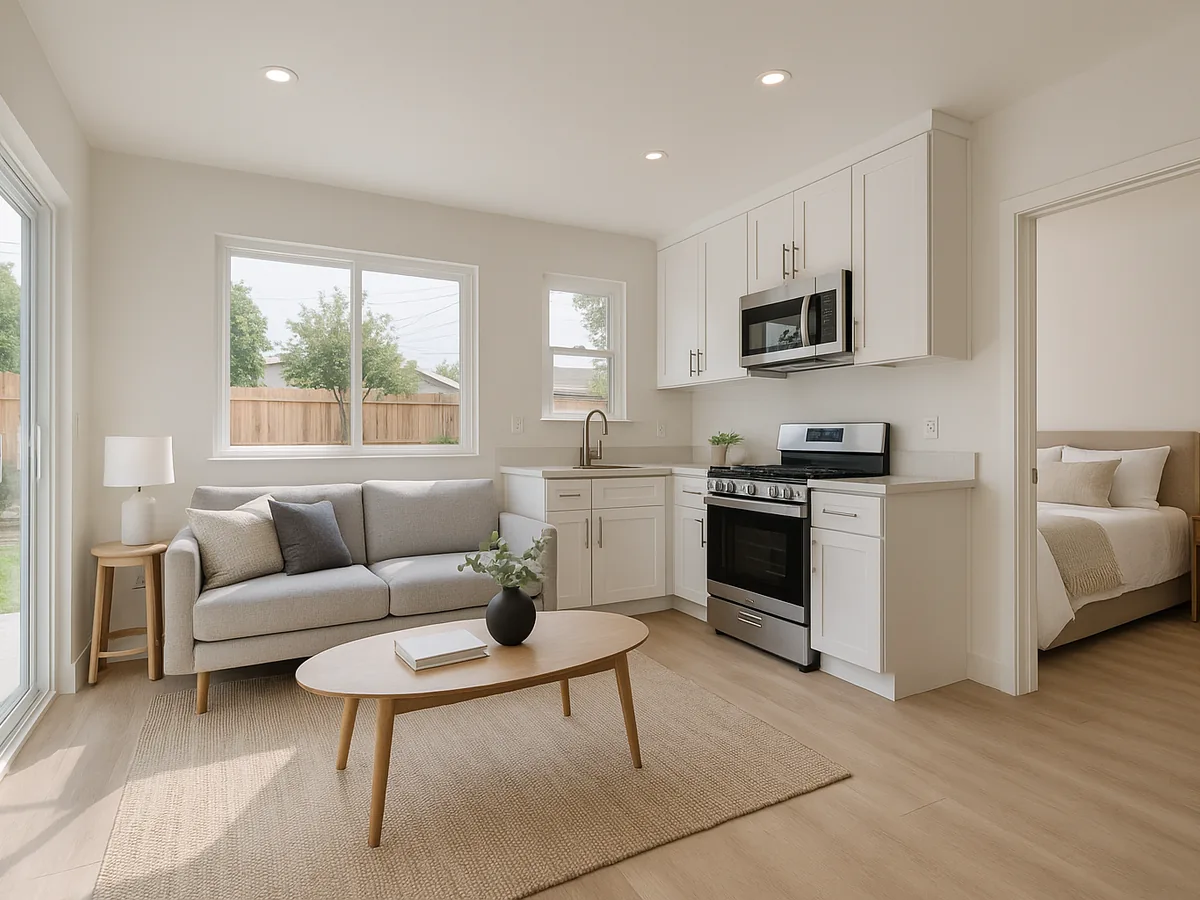 Interior of a custom ADU built in Long Beach by Renova Built