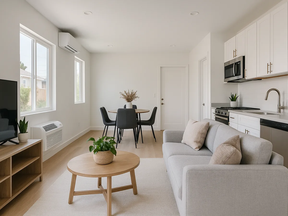 Interior of a custom rental ADU built across the South LA area by Renova Built
